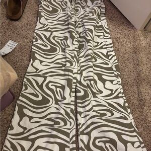 Zebra Print Wide-Leg Pants